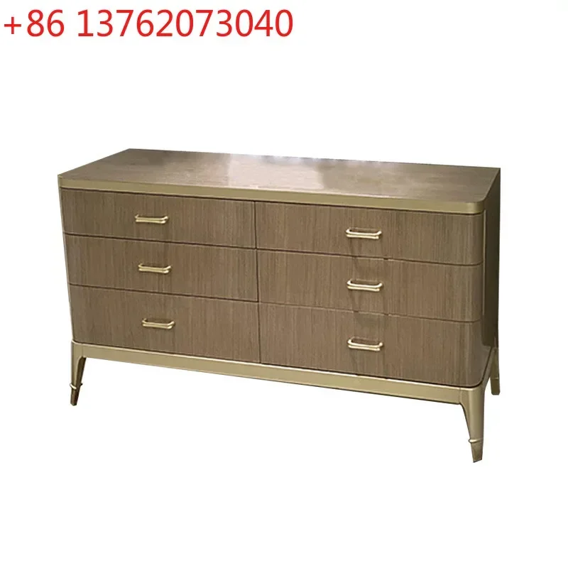 

American light luxury modern simple solid wood six-draw bucket cabinet, entrance cabinet, side cabinet