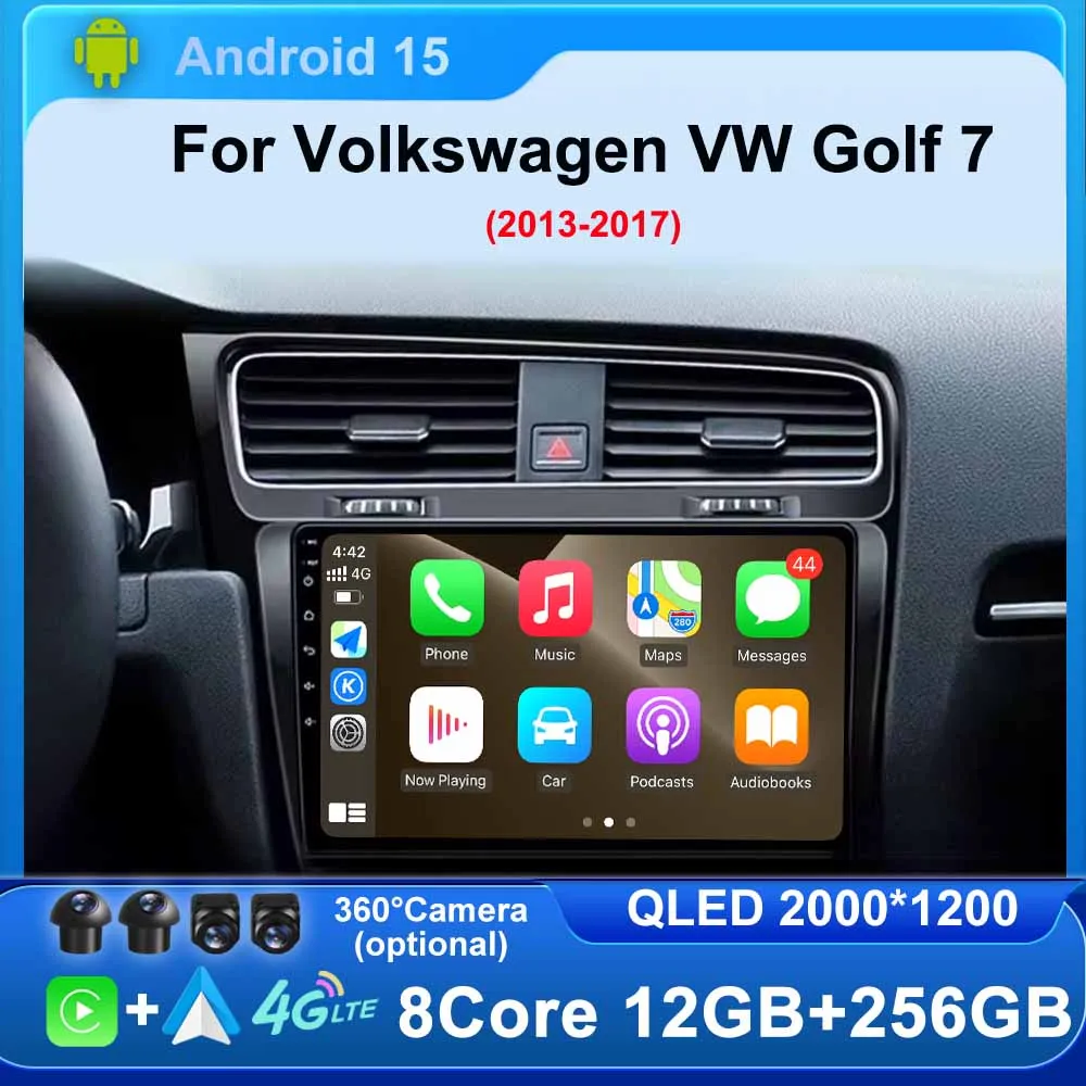 

Car Radio for Volkswagen VW Golf 7 2013-2017 LHD Wireless Carplay Android15 Auto 4G WIFI GPS Multimedia Stereo Video Player