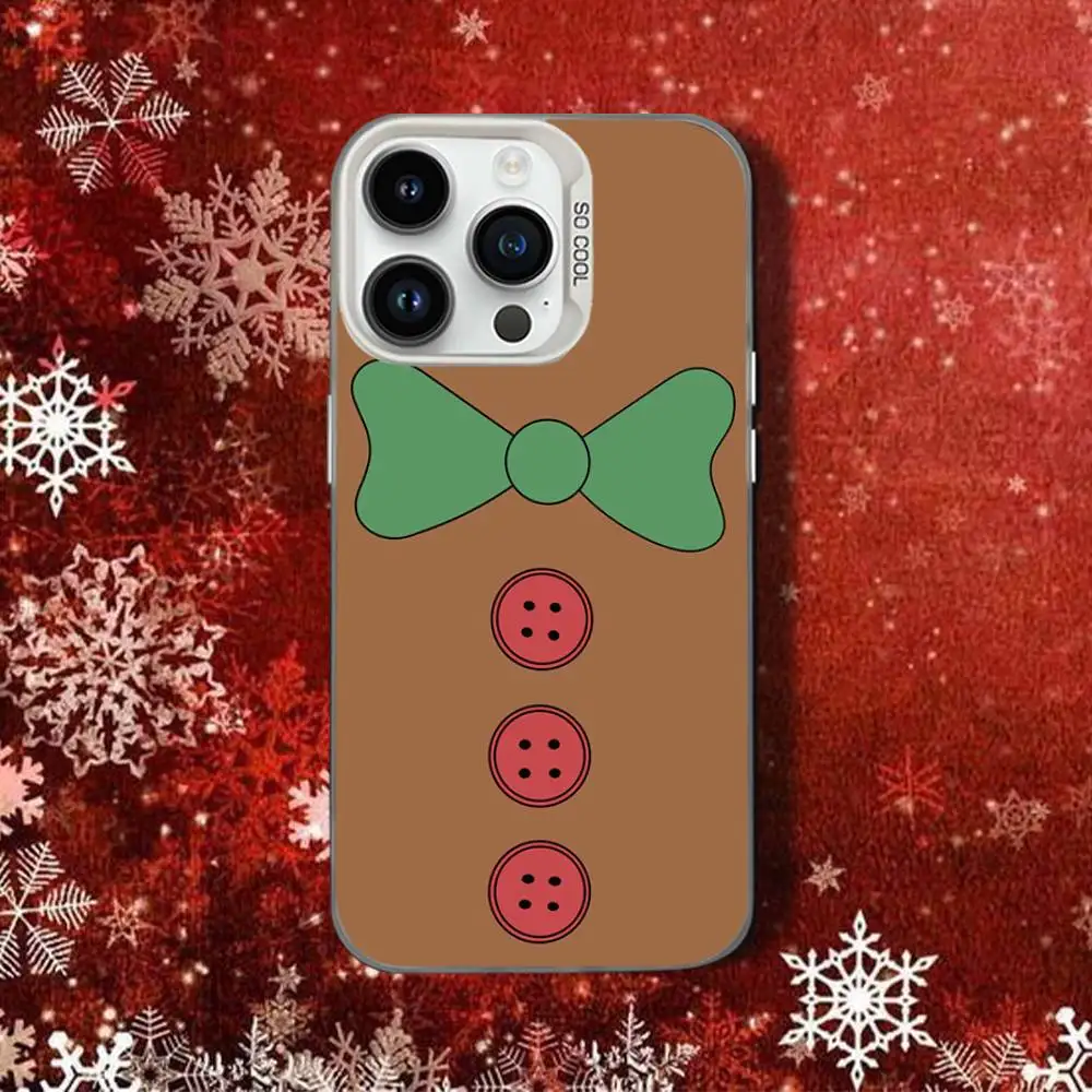 Etui na telefon Art Christmas G-gingerbread do iPhone 15, 16, 17, 11, 13, 12, 14, Pro, SE4, Max, Plus, Air, Mini, odporne na upadki, białe, twarde, z bumperem.