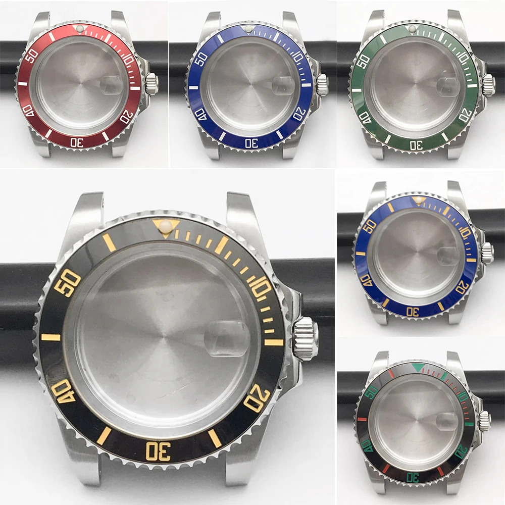 40 مللي متر ساعة فضية مقاوم للماء صالح 8215 8200 GD2813 GD3804 NH35 NH36 حركة استبدال أجزاء #1