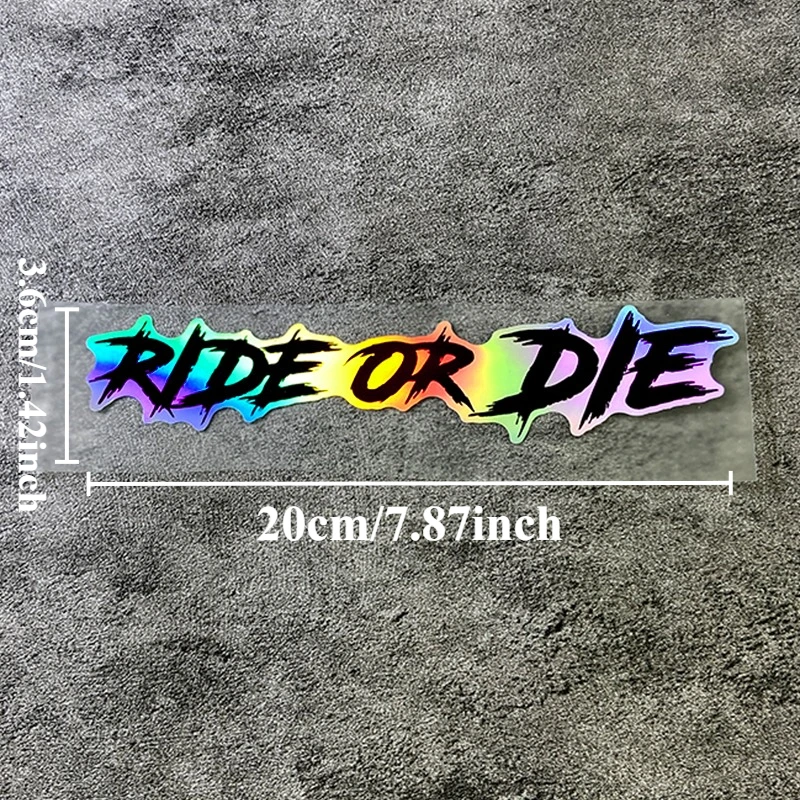 1PC RIDE OR DIE Motorcycle Helmet Stickers Funny for Scooter Fuel Tank Front Fairing Bicycle Top Tube Waterproof Vinyl Decals image 2