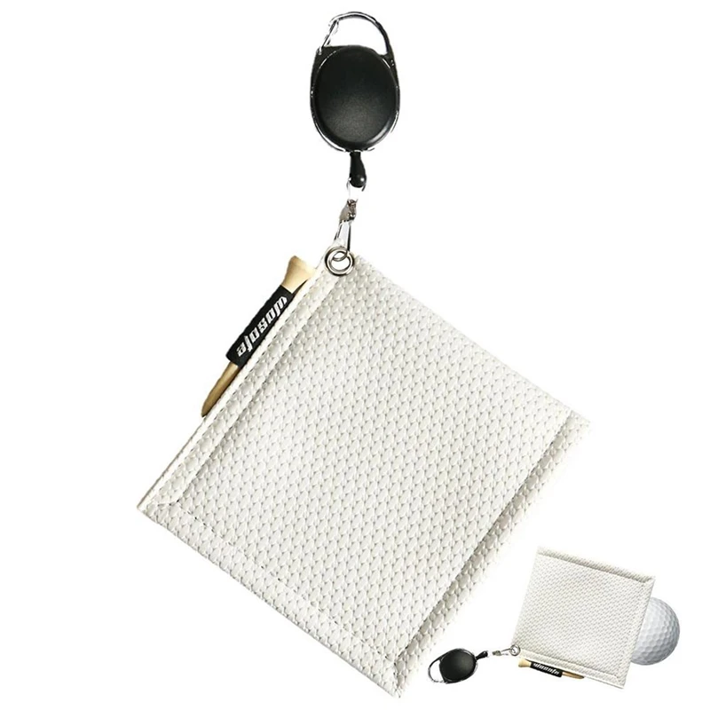 1 Piece Golf Ball Cleaning Towel With Carabiner Hook Water Absorption Clean Golf Club Head Wiping Cloth Replacement Parts , 3