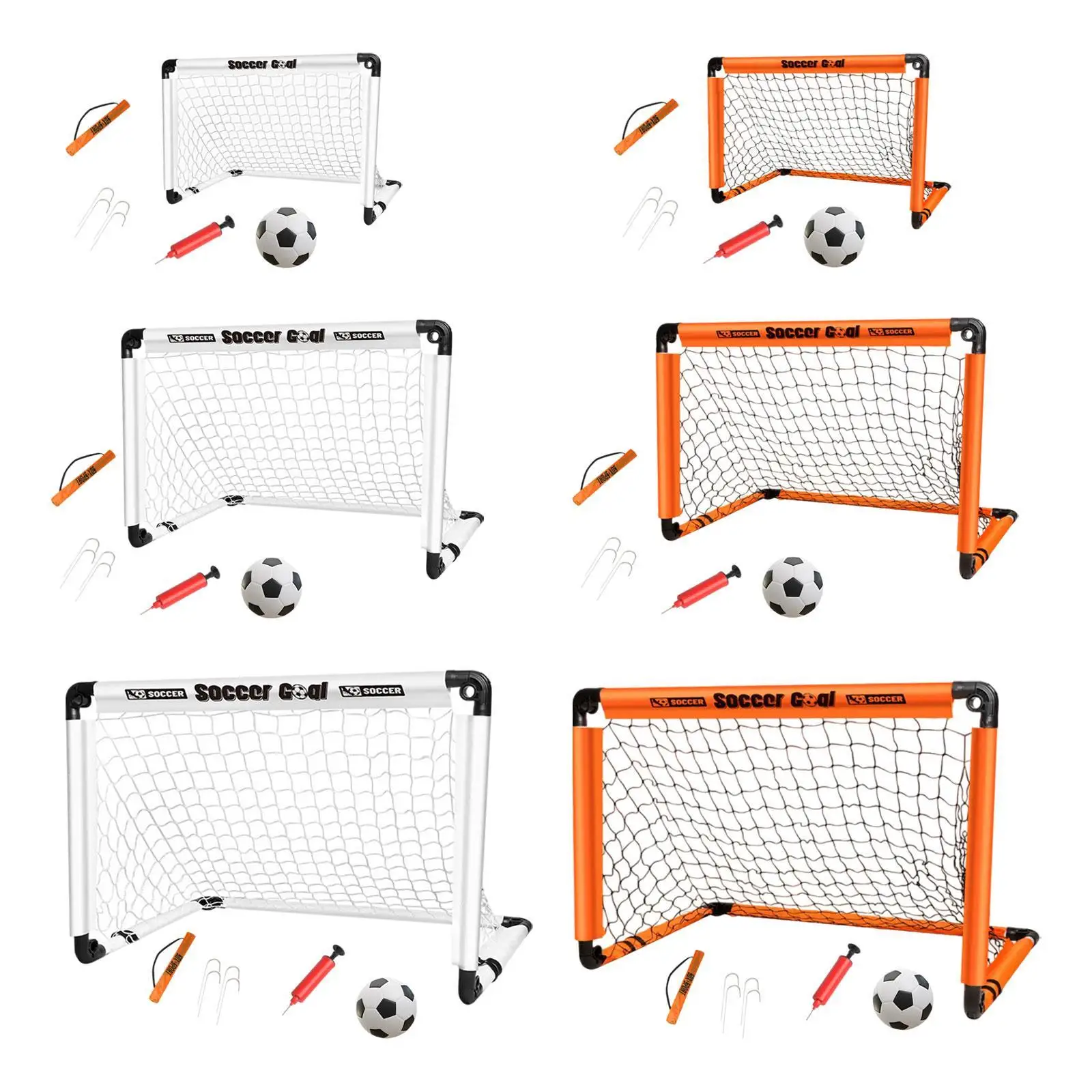 Porta da calcio per bambini Pratica con chiodi a terra Pompa d'aria portatile Cancello da calcio per parco giochi interno ed esterno Giardino sportivo