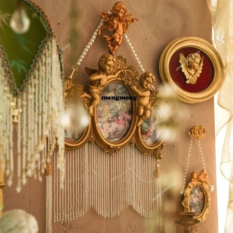 M138 Retro Forest French Angel Relief Photo Frame, Picture Frame Decoration, Soft Furnishings, Wall-mounted Photo Wall, Photo Pr