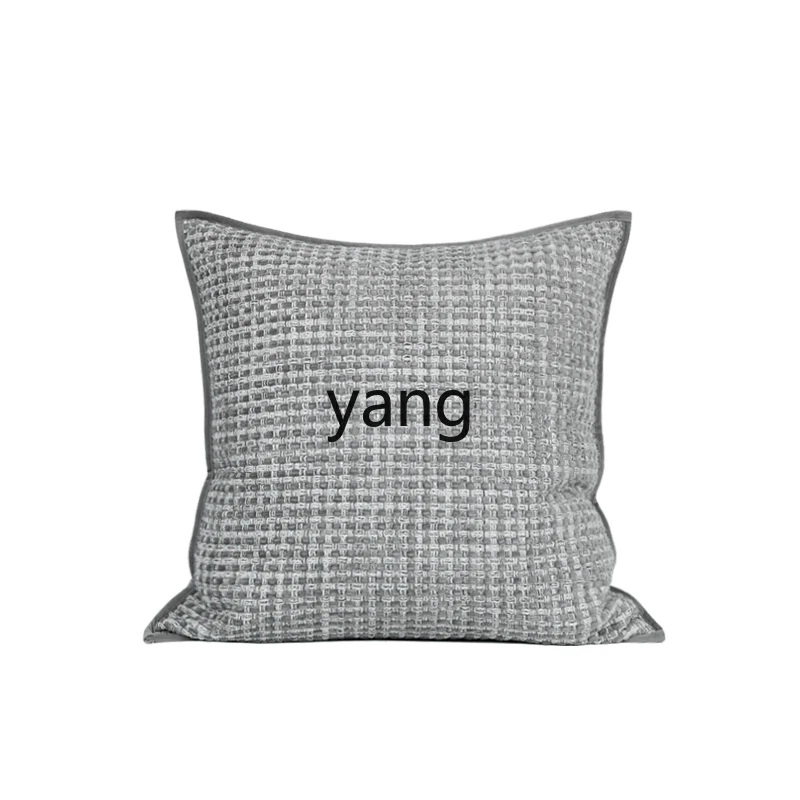 L'm'm Living Room Sofa Cushion Cushion Modern Gray White Woven Edging Square Pillow Case