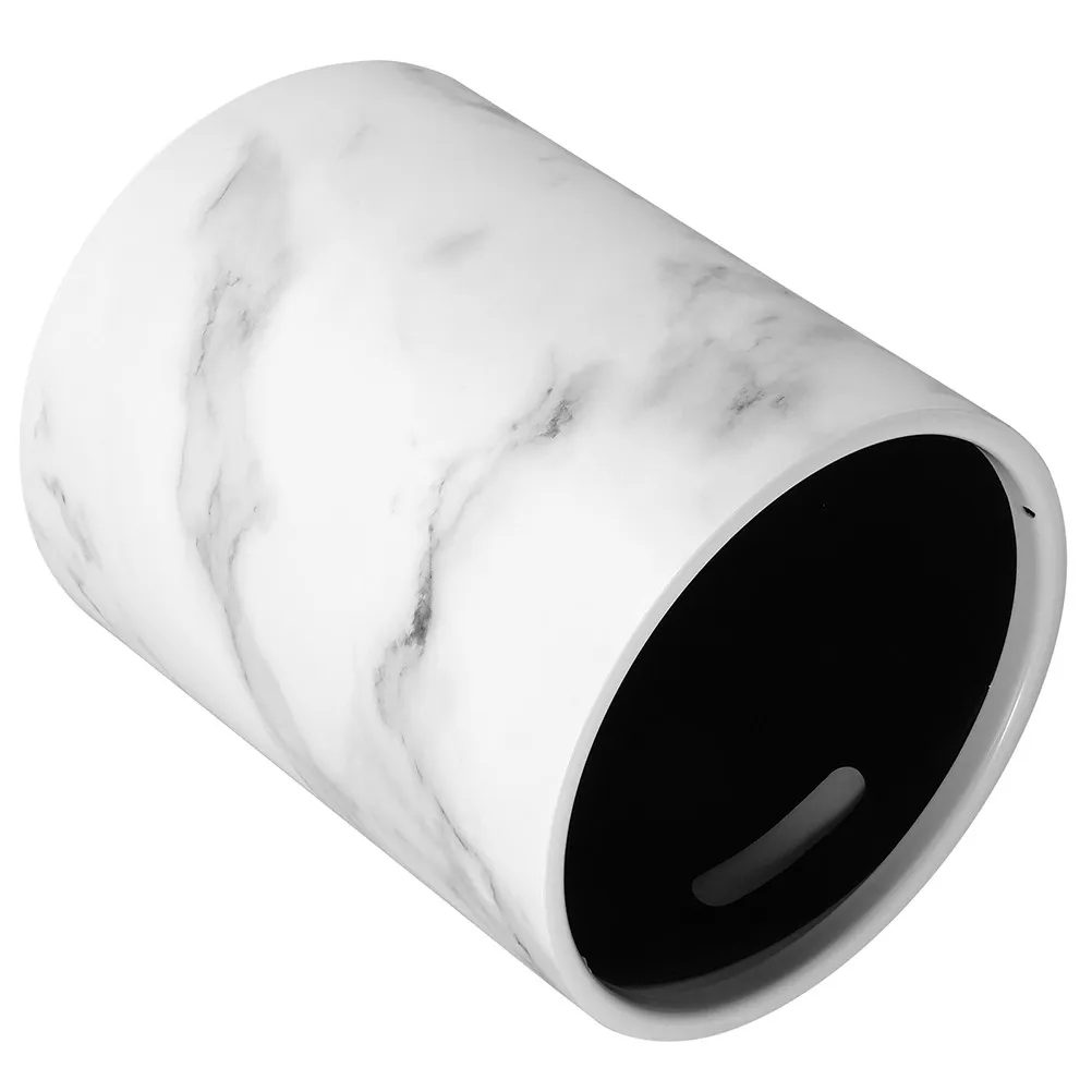 Marbling Garbage Can Large Opening PP Plastic Trash Bin for Kitchen Bathroom Living Room Bedroom Study Modern Elegant Waste