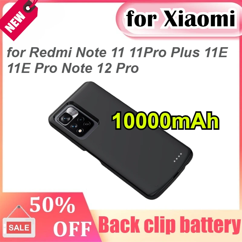 

10000mAh External Battery Charger Case for Xiaomi Redmi Note 11 11Pro Plus 11E 11E Pro for Redmi Note 12 Pro Power Bank Case