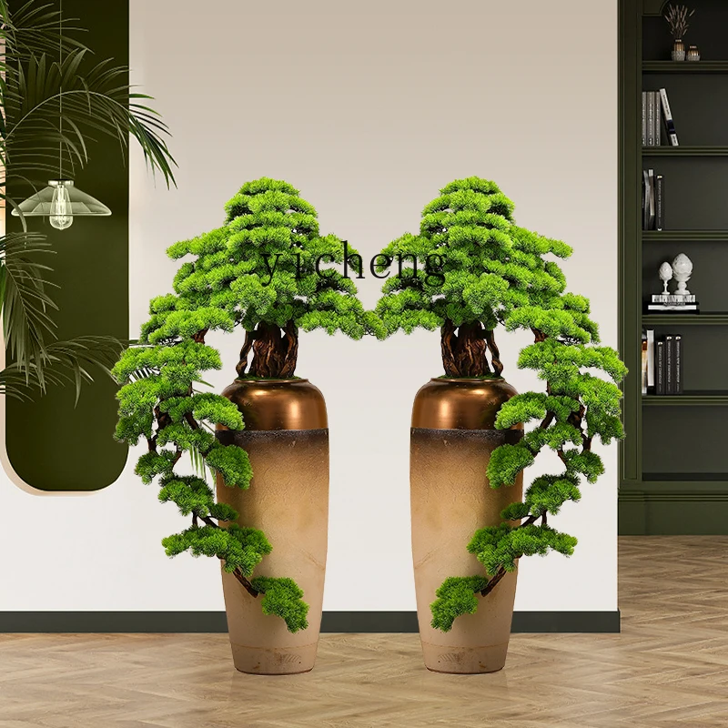 

Large Artificial Welcoming Pine Potted Plant Floor Ornament Hotel Villa Decoration High-end Soft Decoration