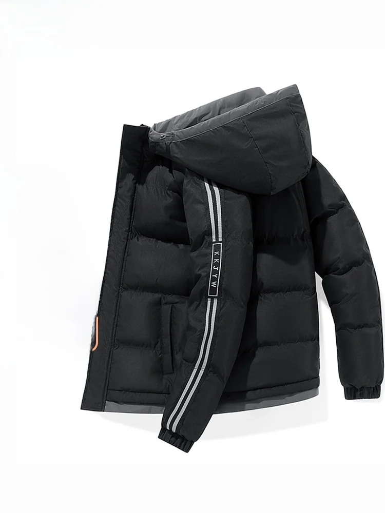 

Men's Winter Thiened Warm Cotton Jaet Hooded down Jaet Faion Urban Sle Long Sve Zipper Closure Polyester Fiber