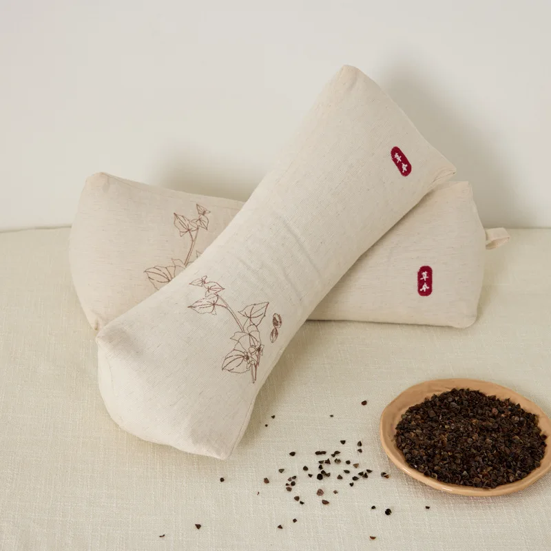 neck buckwheat hull cotton and linen triangular pillow buckwheat pillow herbal traction cervical spine pillow core
