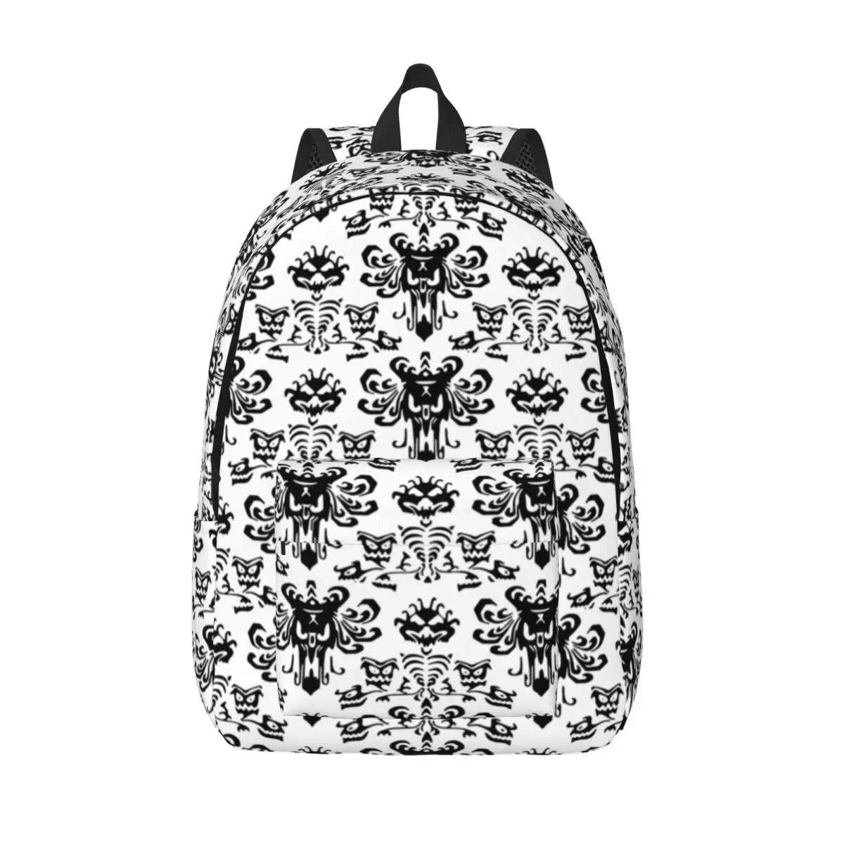 White Haunted Mansion Canvas Backpacks for Men Women School College Student Bookbag Fits 15 Inch Laptop Halloween Grimace Bags