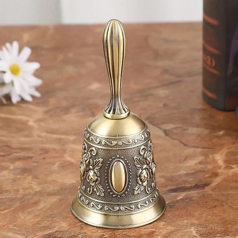 คู่มือ Bell สมาธิ Hand Bell สไตล์วินเทจ Lucky อาหารค่ำสวดมนต์แบบพกพาทิเบตพุทธบริการ Handmade ทองเหลืองการตกแต่งบ้าน