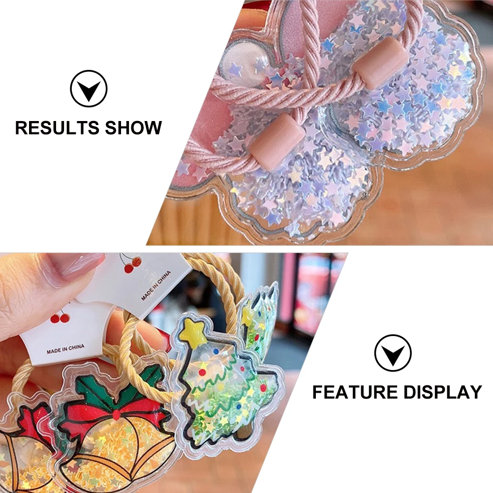 

10pcs Christmas Ties Bows Elastic Design Girls Headdress Hair Accessories Perfect for Thick Thin Curly Straight Hair Durable