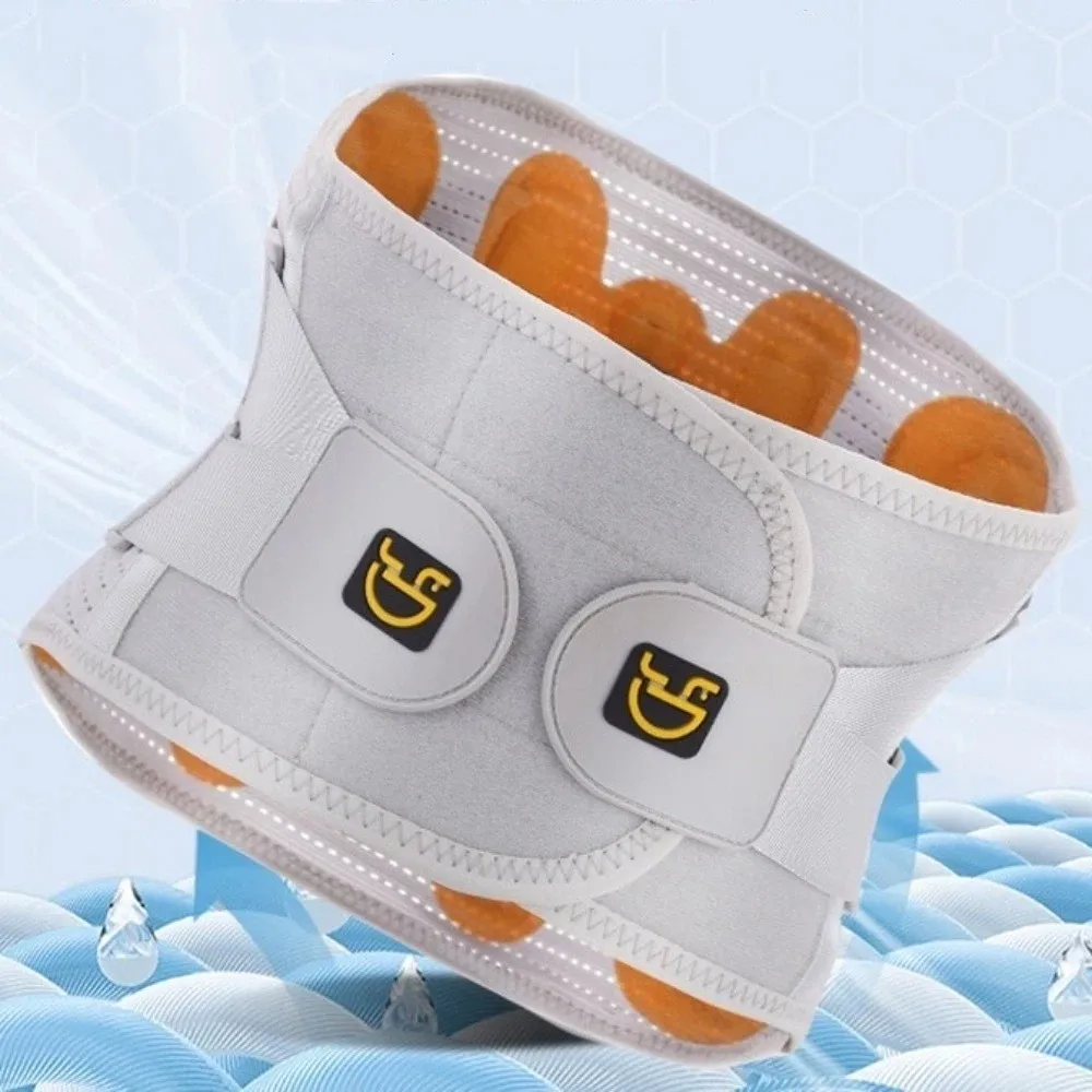 Podwójny regulowany pas lędźwiowy, oddychający, ergonomiczny pas podtrzymujący, unisex, z 3 wkładkami, orteza ortopedyczna na kręgosłup