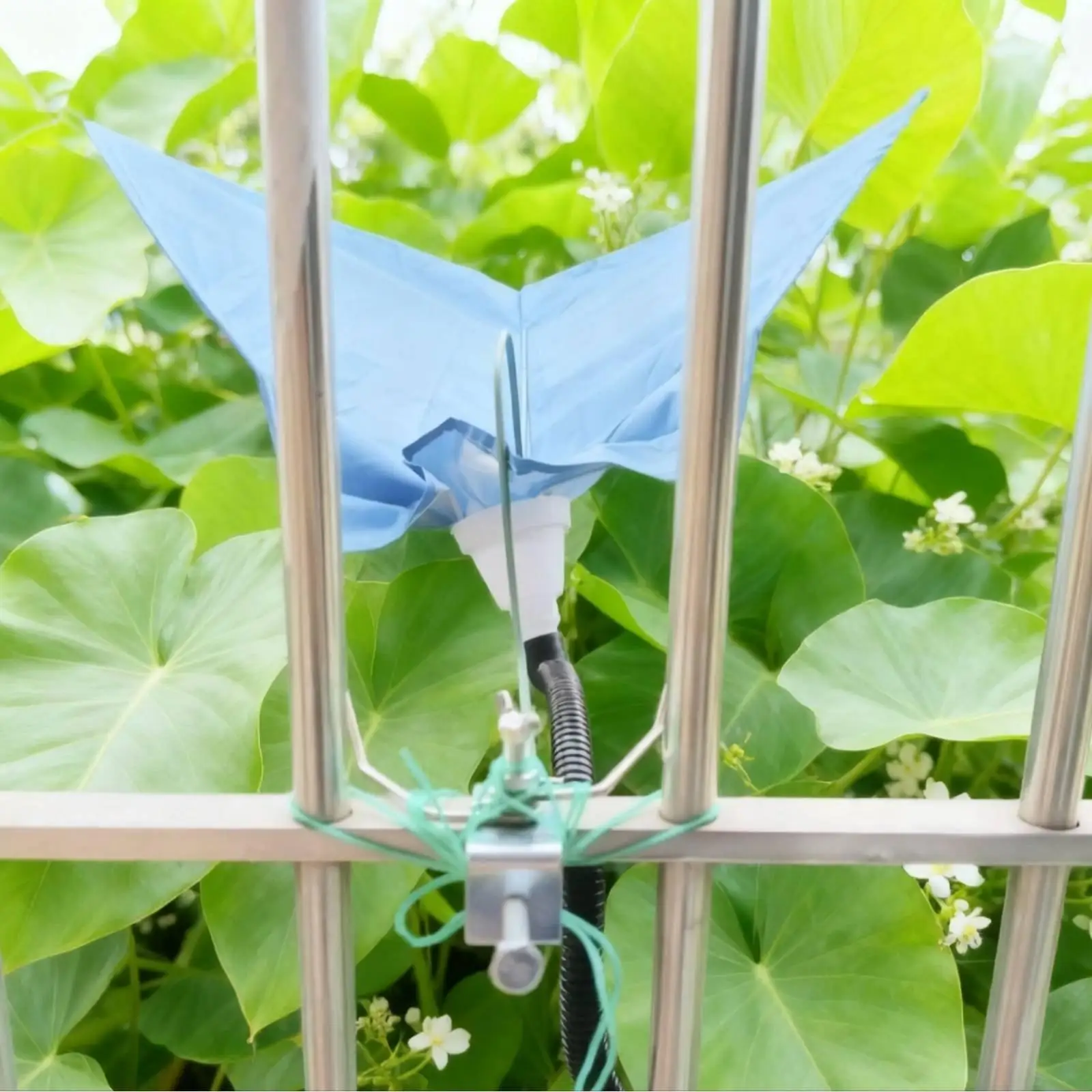 Stainless Steel Rainwater Collector Adjustable Rail Clamp Balcony Water Harvesting Irrigation Tool for Plant Watering