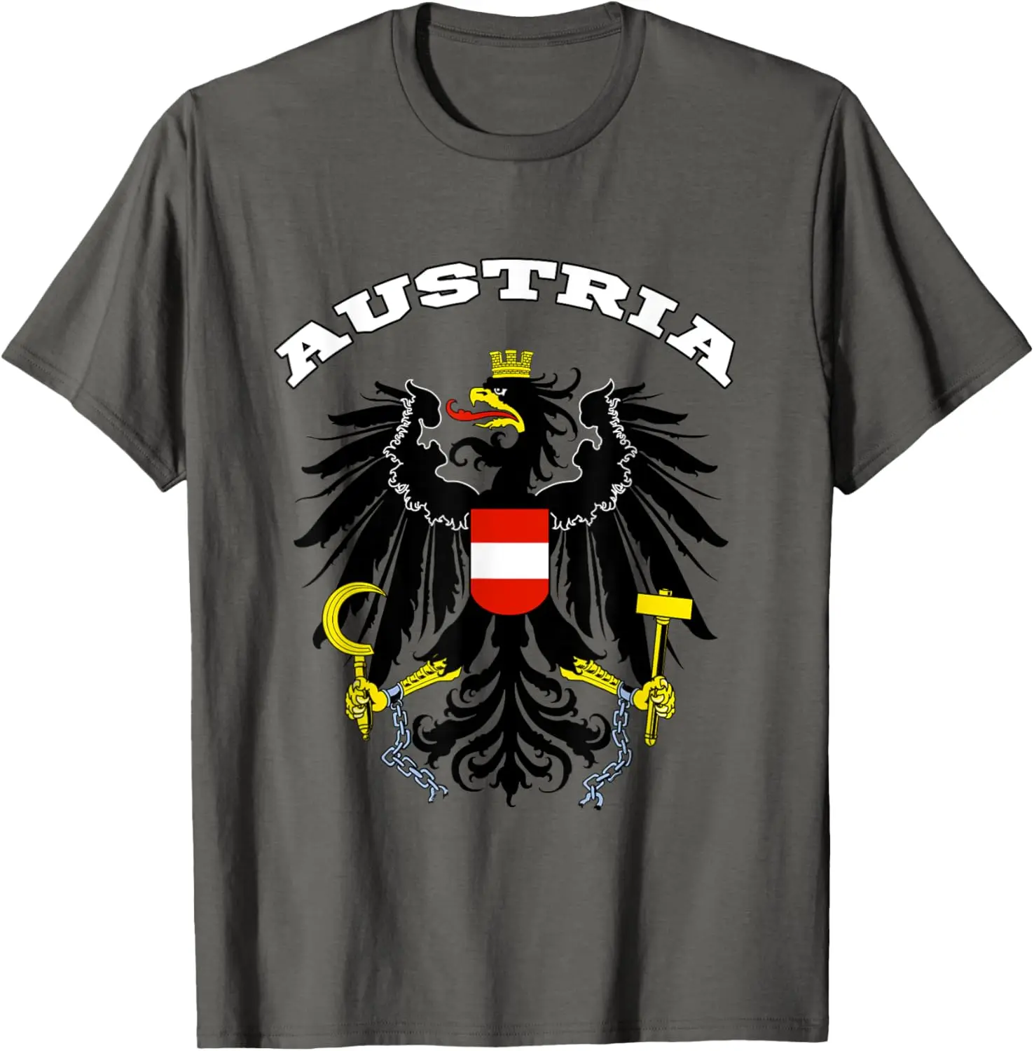 Austria Coat of Arms Flag Souvenir Men T-Shirt Short Sleeve Casual 100% Cotton Shirt