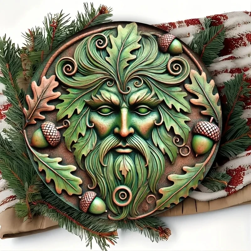 1 Piece Vintage Green Human Head Aluminum Wall Art Sign - Durable, Easy to Hang, Suitable for Wall-Mounted Safety Signs in Homes, Offices, and Bedrooms