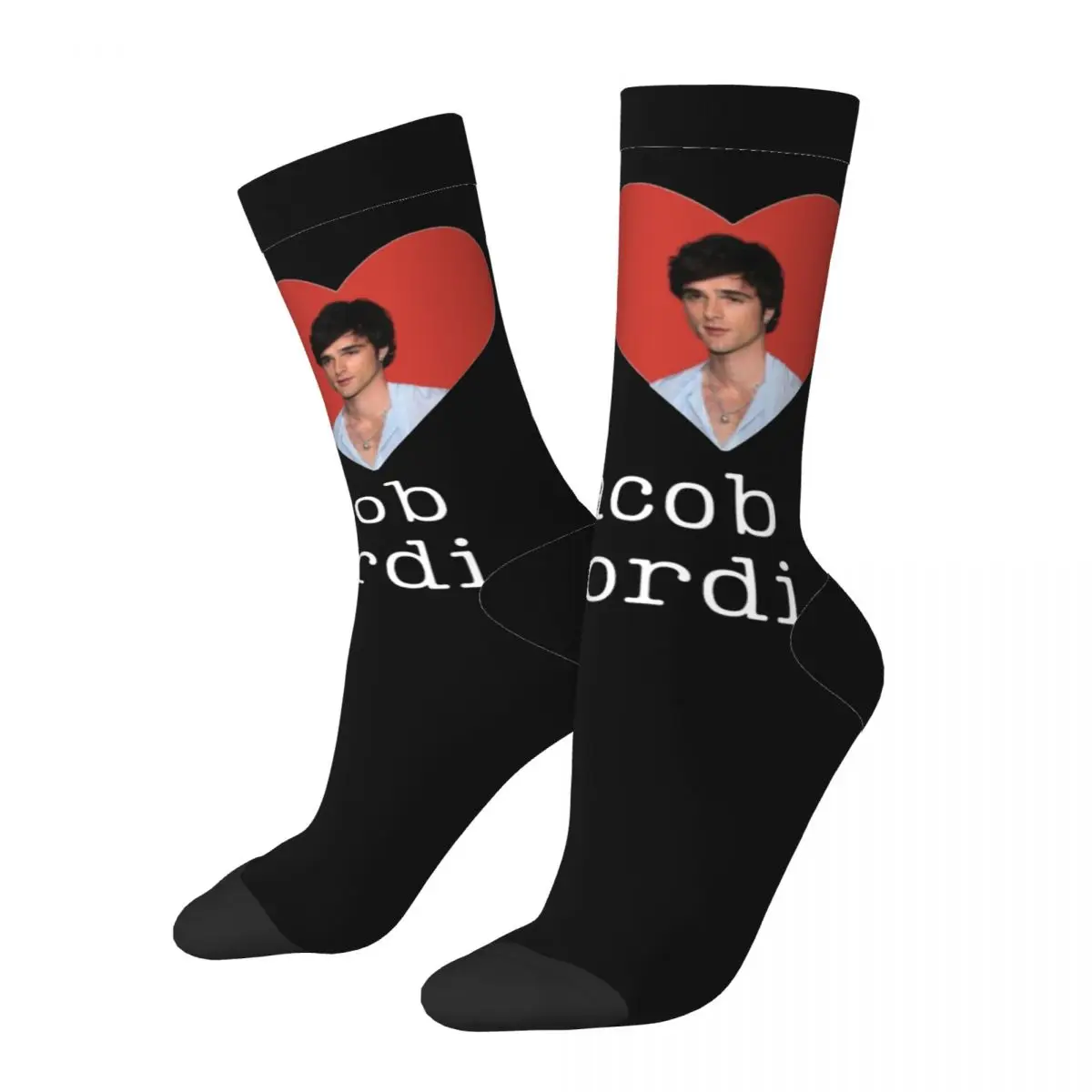 

New Male Men Socks Casual I Love Jacob Elordi Sock Polyester Sport Women's Socks Spring Summer Autumn Winter