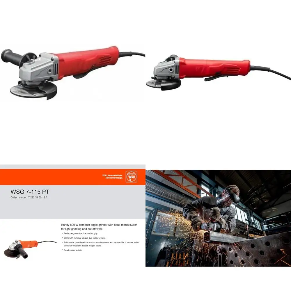 

11 Amp Corded 4-1/2 Inch Small Angle Grinder with Paddle Switch - Ergonomic Design for Precision Grinding