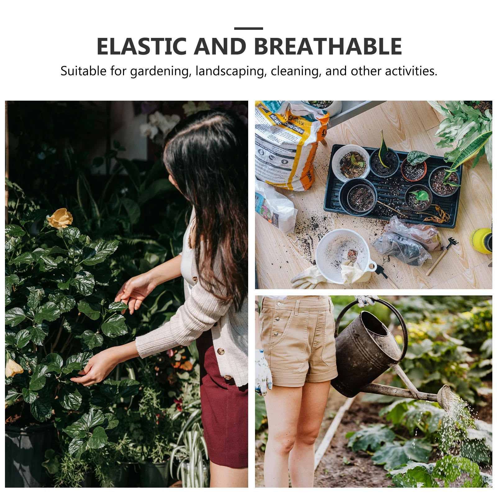 

1Pair Anti-Slip Puncture-Proof Gardening Gloves Wear-Resistant Breathable Stylish Design for Landscaping Cleaning