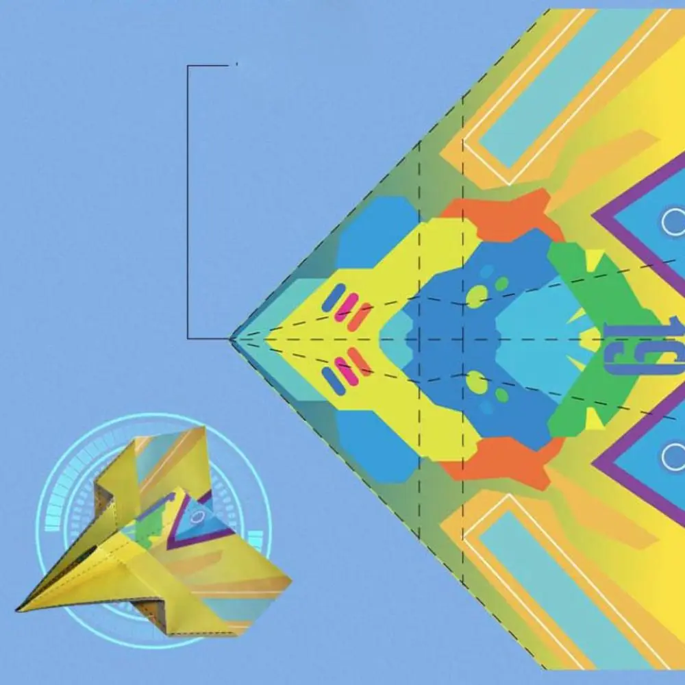 Paper Handmade Colored Paper Set Montessori Art Learning Airplane Origami Set 3D Cartoon Versatile Paper Aircraft