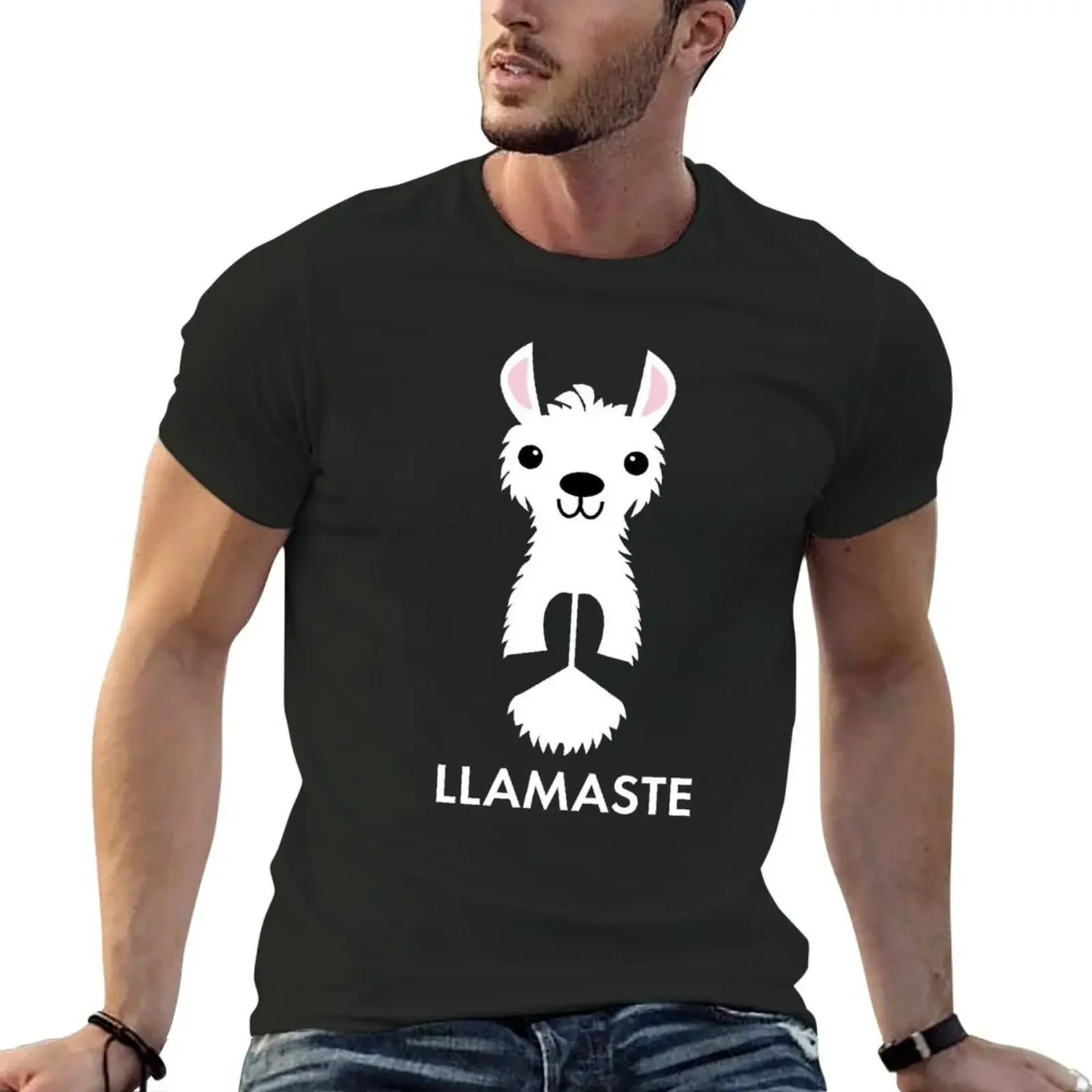 

LLAMASTE: Funny Namaste Lama Alpaca Shirts & Gifts for Yoga Lovers T-Shirt summer top plain customs outfits for men