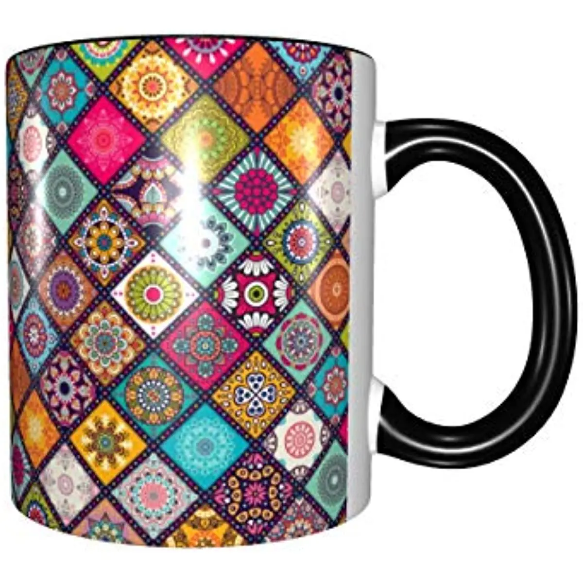 Mandala Ceramic Coffee Mug Unique Best Gifts Microwave and Dishwasher Safe Funny Tea Cup 11oz