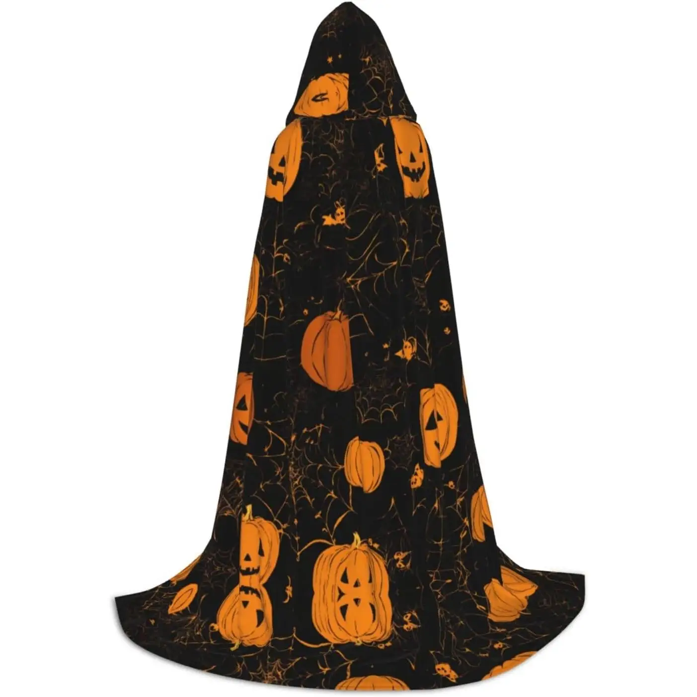 

Halloween Pumpkin Print Hooded Cloak Wizard Vampire And Medieval Costumes Invisibility Cloak With Hood Hoodie Blanket for Travel
