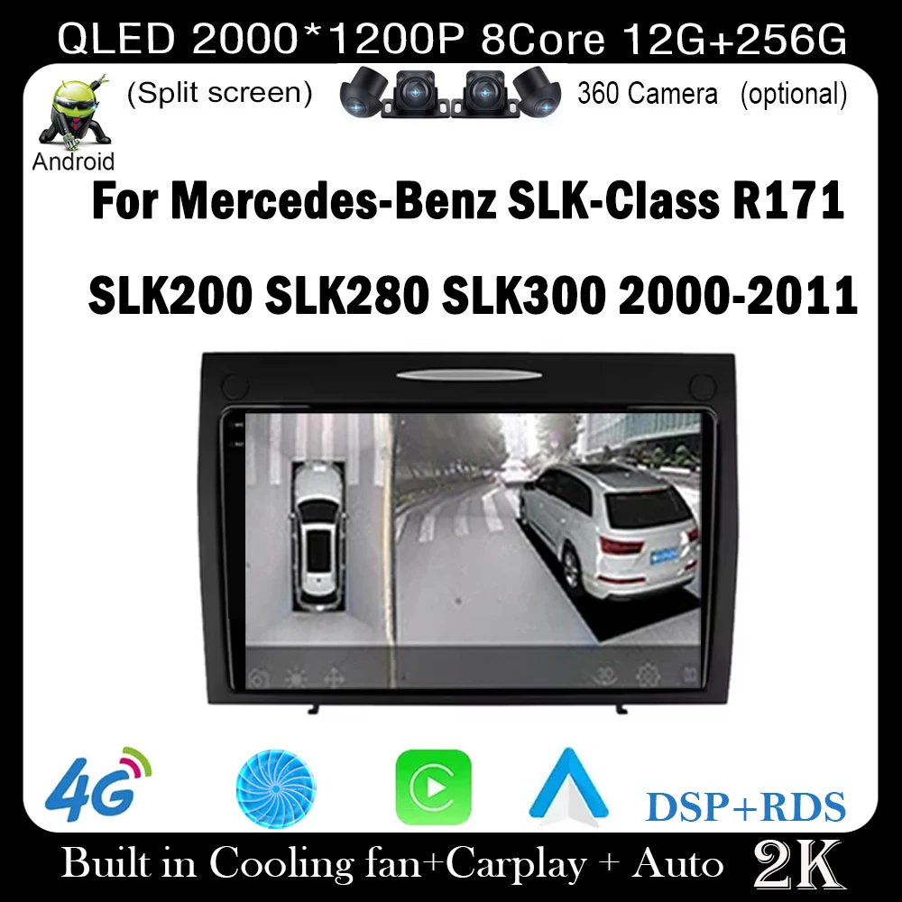 IPS/QLED For Mercedes-Benz SLK-Class R171 SLK200 SLK280 SLK300 2000-2011 Car Radio Multimedia Video GPS Navigation Player