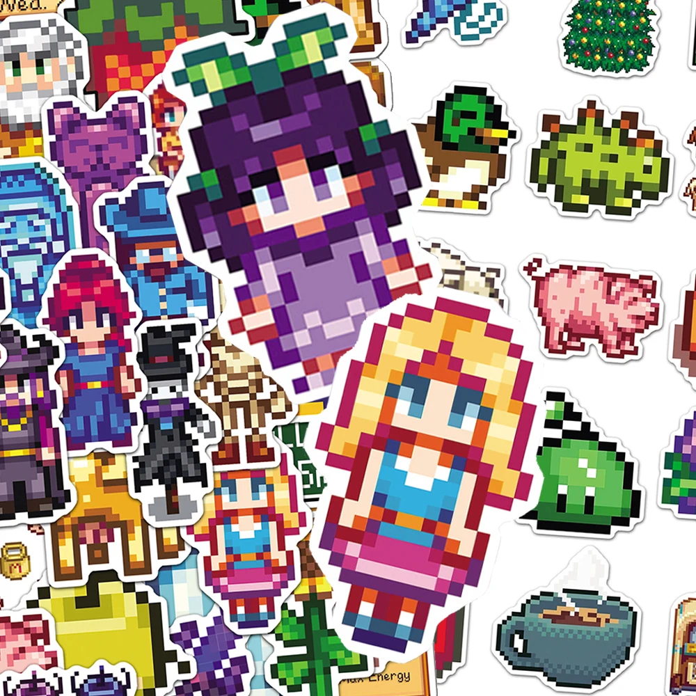 

10/30/50pcs Cute Pixel Game Stardew Valley Stickers Cartoon Decals Toy DIY Motorcycle Phone Laptop Guitar Funny Graffiti Sticker