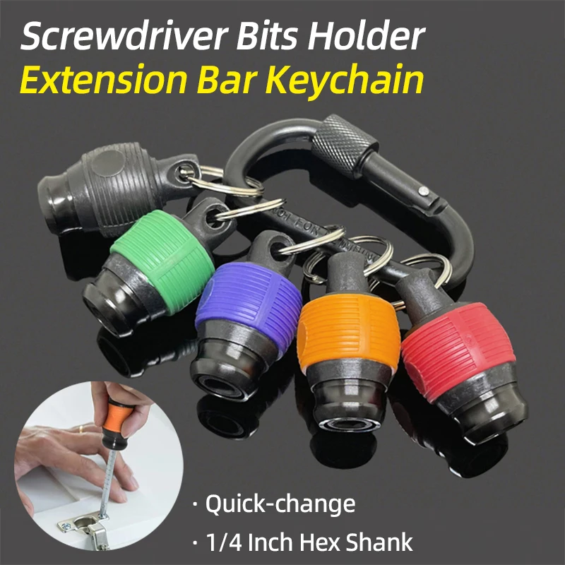 Screwdriver Bit Holder Keychain Extension Bar 1/4