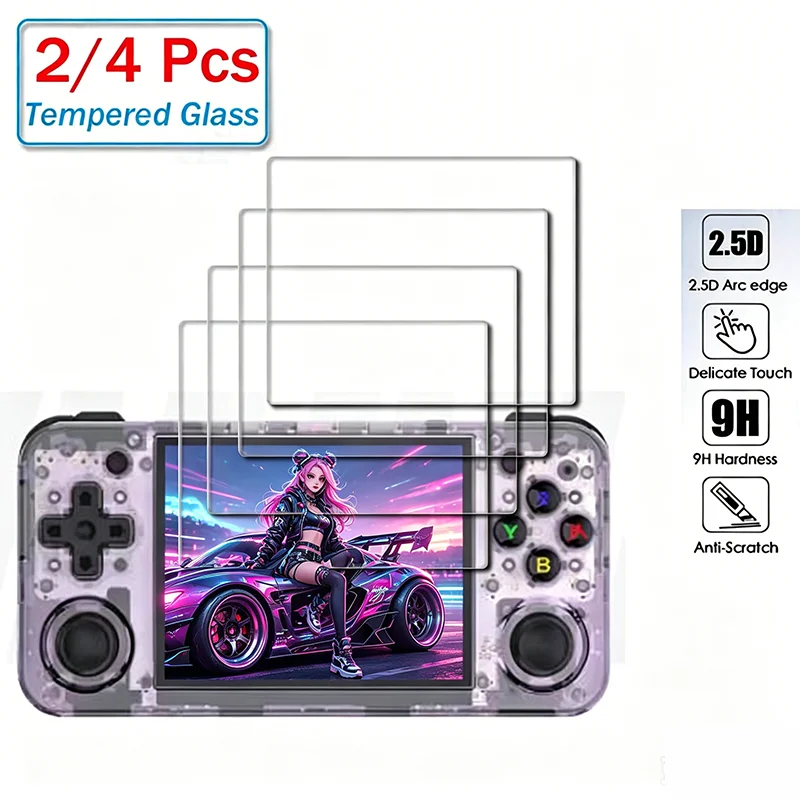 2/4PCS For ANBERNIC RG40XX RG35XX H V Screen Protective Tempered Glass ON RG40XXH RG35XXH Plus Pro  Protector Cover Film