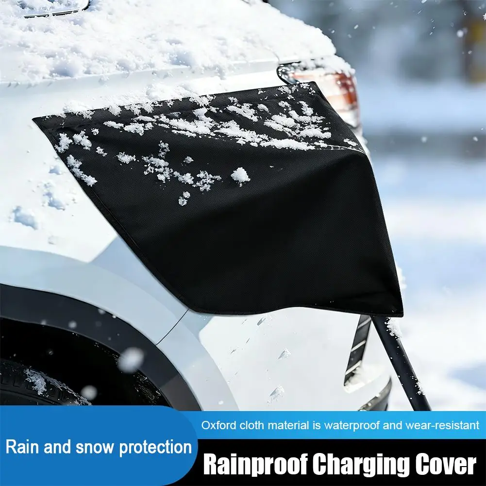 

New Energy Vehicle Charging Port Oxford Cloth Double Magnetic Stripe Rain Cover Charging Port Protective For Car Charging Safety