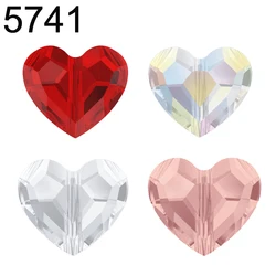 (1 Piece) Original Crystals from Austria 5741 Vertical Hole Love Bead Loose Rhinestone for Necklace Earrings DIY Jewelry Making