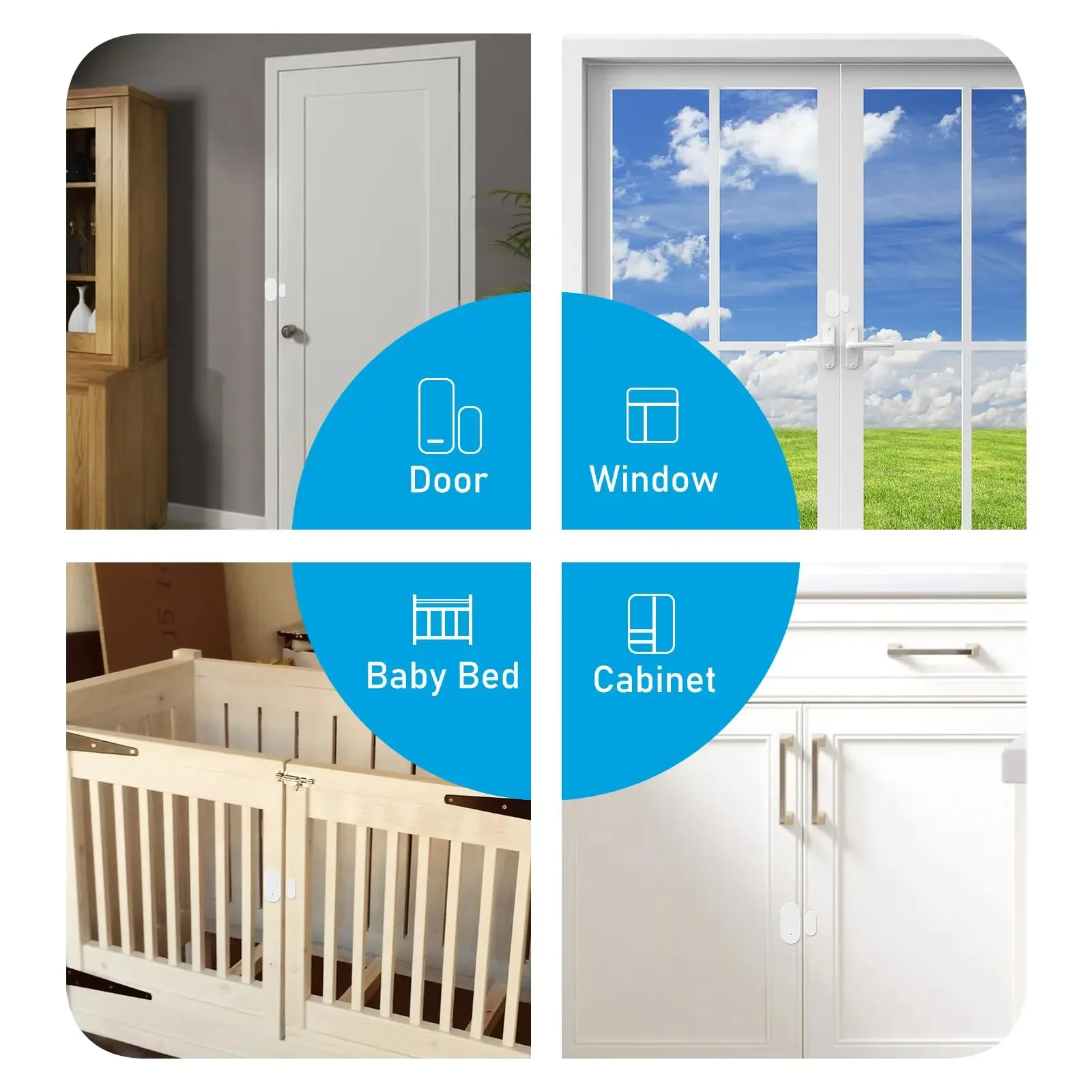 Tuya ZigBee Door Window Sensor Security Burglar Door Sensor Alarm Smart Life Magnetic Door Sensor Support Alexa Google Home Z2M