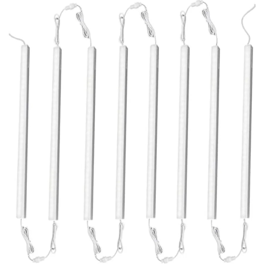 

Подсветка под шкафы: 8 шт. 12-дюймовых V-образных соединяемых светодиодных светильников для кухонных шкафов, витрин и полок - 16 Вт, 1600 люмен