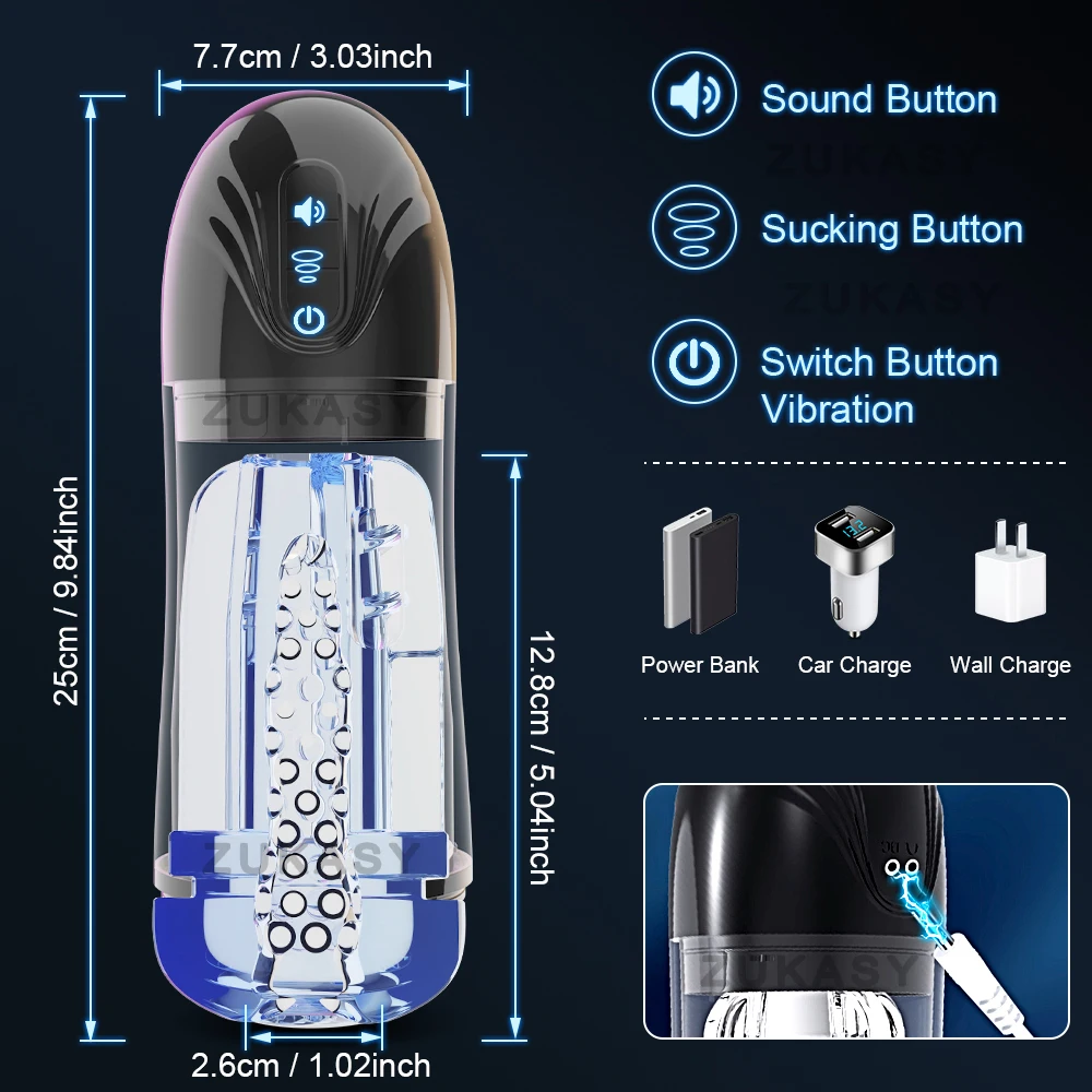 Male Masturbator Cup Transparent Automatic Vacuum Sucking Vibrating Mastubator Sex Toys Blowjob Machine Vagina Masturbation