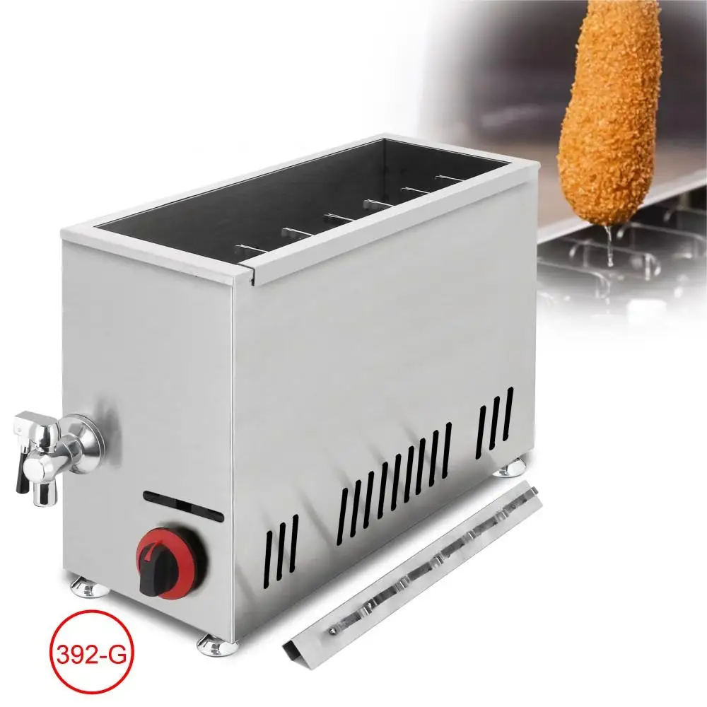 Commercial Gas Corn Dog Fryer - Stainless Steel, CE, Auto Temp, Fast Cook, Easy Clean for Street/Food Truc