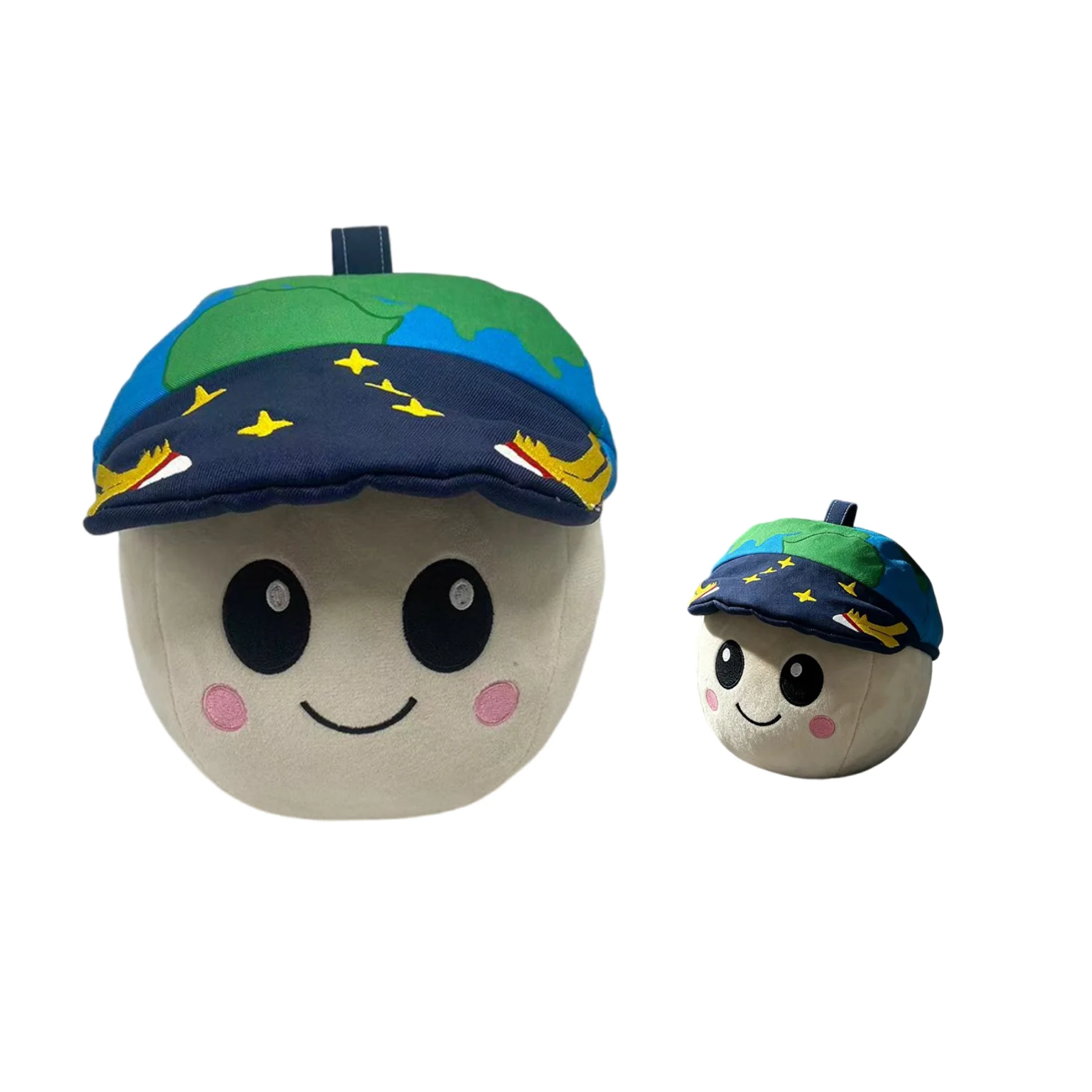 

10cm Rise Plush Toy With Starry Earth Hat Soft Moon Doll For Children Space Themed Stuffed Animal Gift