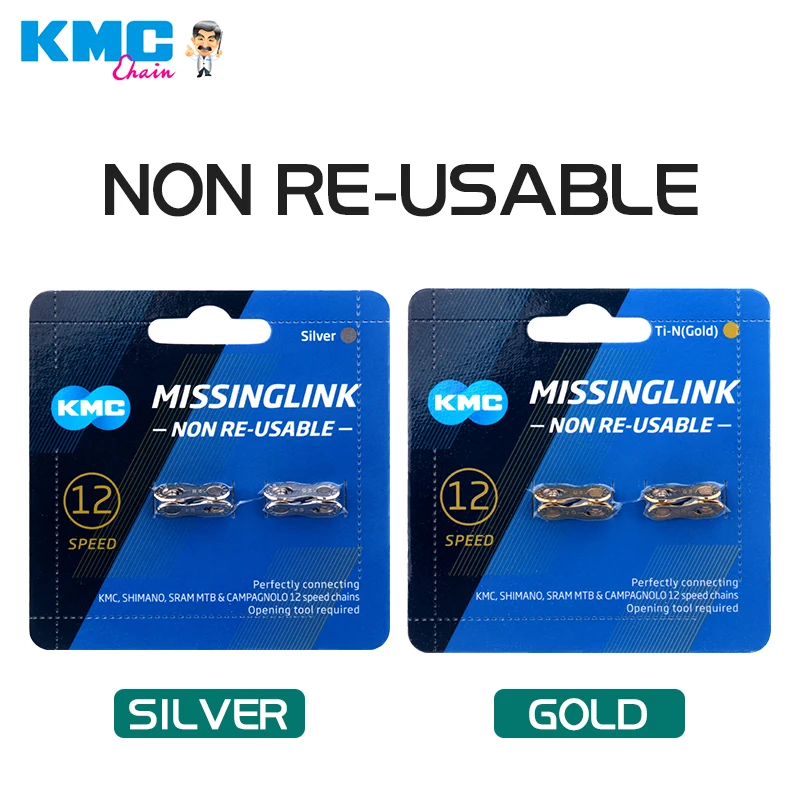 KMC 2 Pairs Bicycle Chain Missing Link 6/7/8/9/10/11/12 Speed Bicycles Reusable Chain Magic Clasp Silver Gold connection buckle