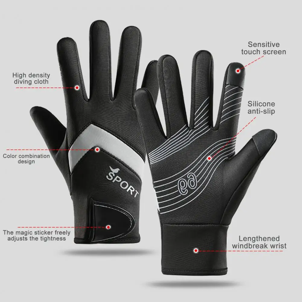 Index Finger Thumb Touch Screen Gloves Windproof Thermal Gloves for Weather Skiing Snowboarding Waterproof for Men for Cycling