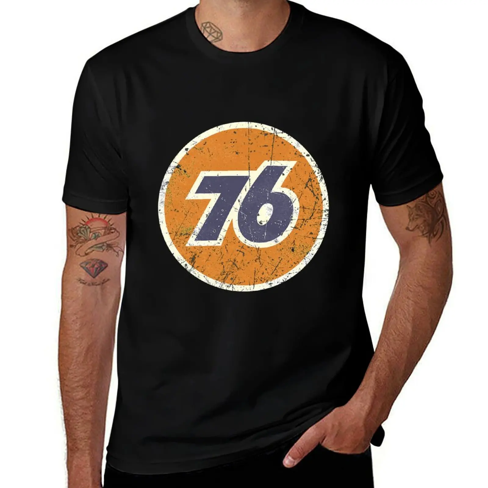 

76 Oil Union Vintage T-Shirt cotton t shirts man 100% funny t shirts dark humor T-Shirt