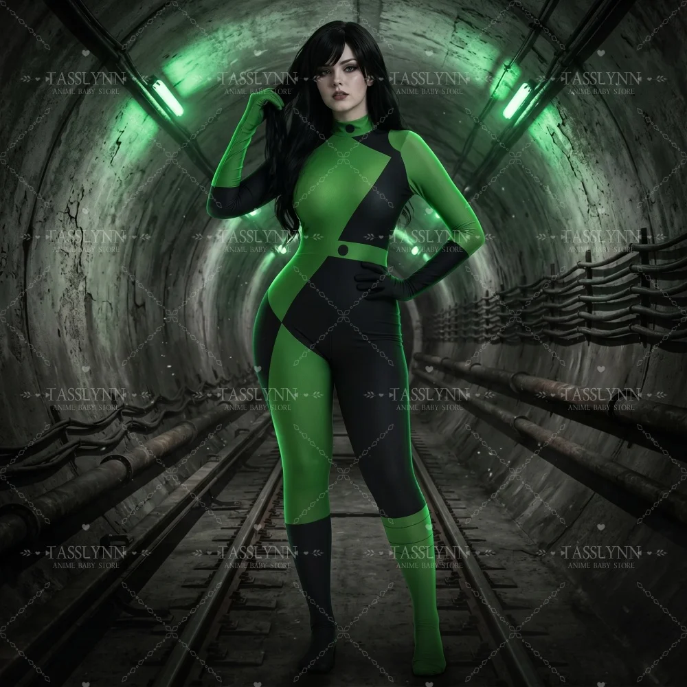 Shego Kim Cosplay Costume for Halloween Party & Comic Con Shego Bodysuit for Adult Halloween Party Shego Bodysuit view 3