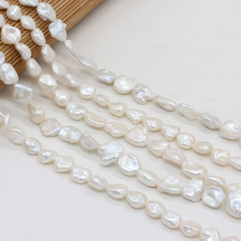 9-10mm Natural Freshwater Baroque Pearls Irregular Shape Recycled Beads for Elegant Ladies DIY Charm Fashion Jewelry Necklace