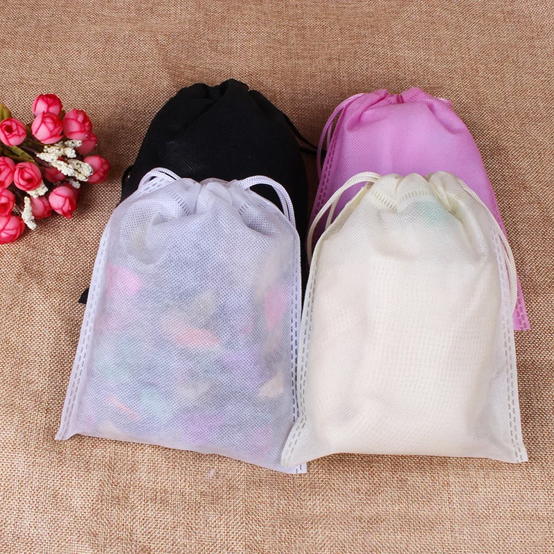 

50pcsnonwoven Colorful Drawstring Nonwoven Travel Clothes Toys Packaging Shoes Storage Bag Eco-friendly Dust Storage Bag