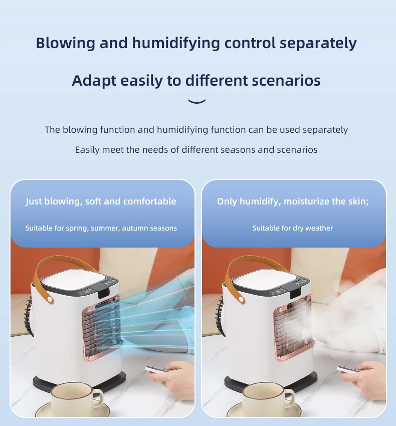 Humidification Refrigeration Small Fan Portable Mini Electric Cooling Fan 2nd Generation Negative Ion Desktop Fan Healthy Cool