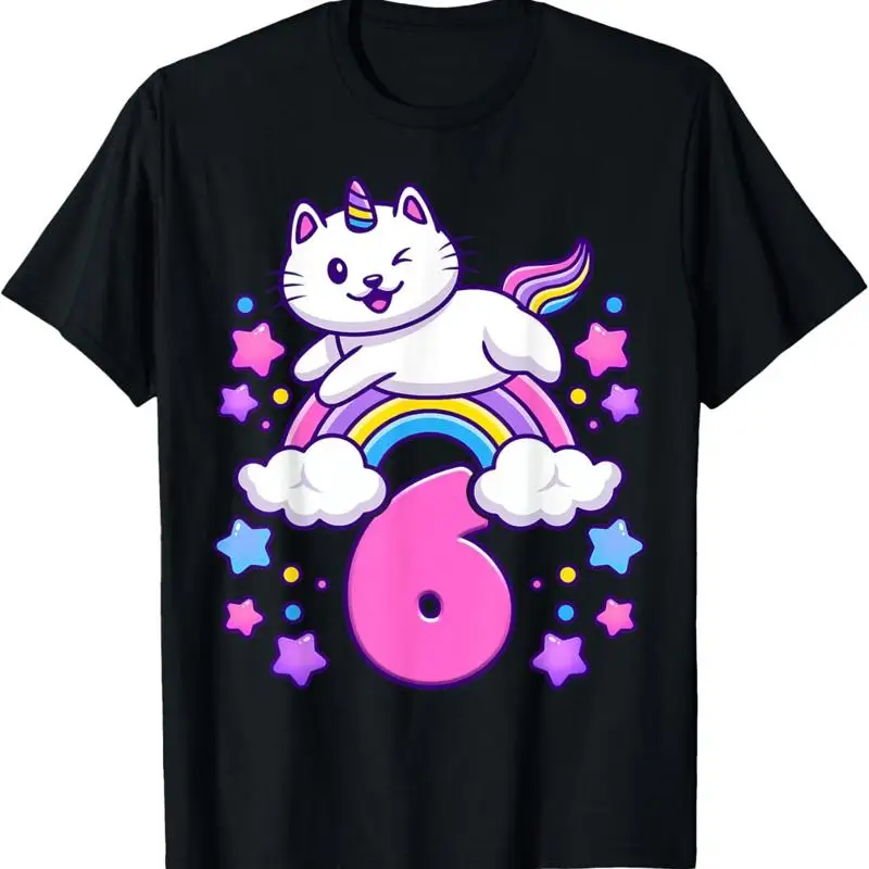 

Birthday Girl 6 Years Old Cat Unicorn 6Th T Shirt