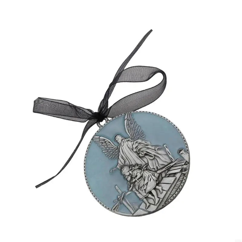 A0KE Elegant Zinc Alloy Angel Wall Decoration With Enamel Coating with Hanging Ribbon