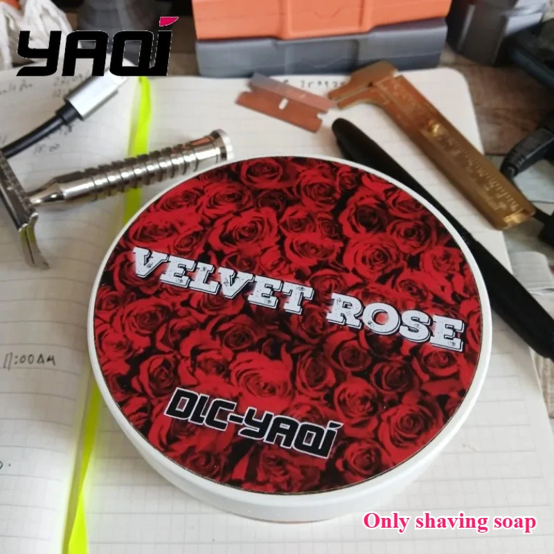 

YAQI New Velvet Rose Atisan 170g Shaving Soap for Men Professional Comfortable Moisturizing Organic Soap for a luxurious shave