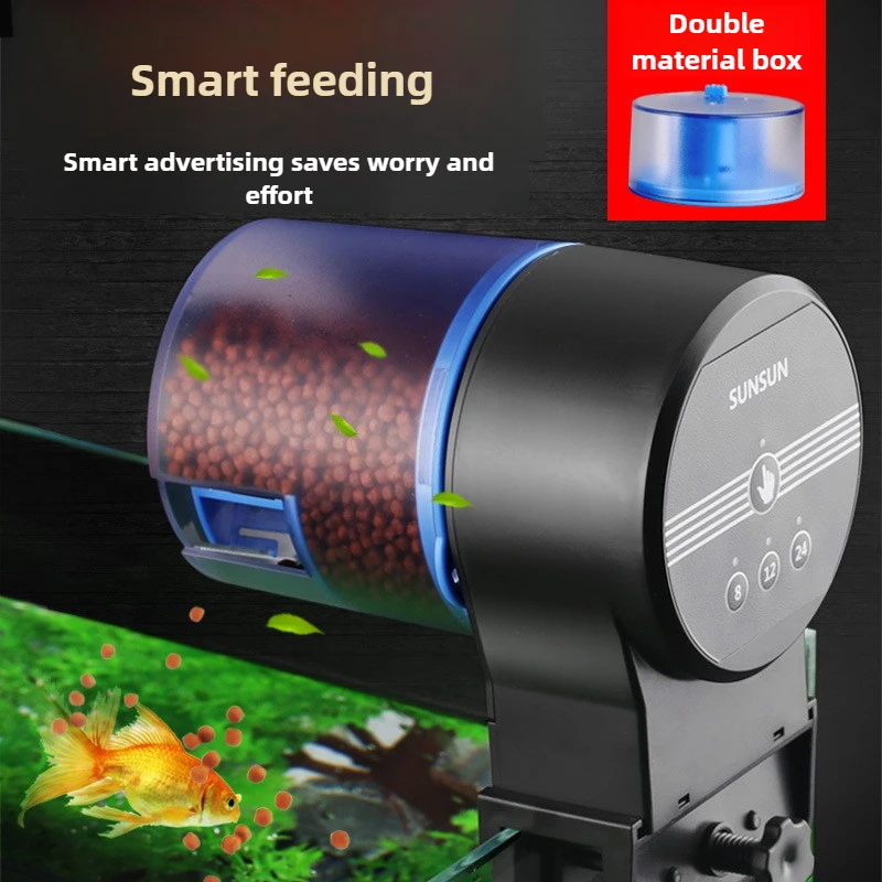 

Automatic Fish Feeder 50/100g Capacity Battery Operated Programmable Timer for Aquarium Tank Easy To Set Up Vacation Use